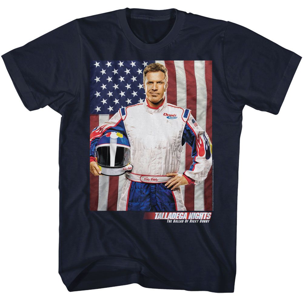 Talladega Nights - TALLADEGA NIGHTS RB AND FLAG Adult Shirt