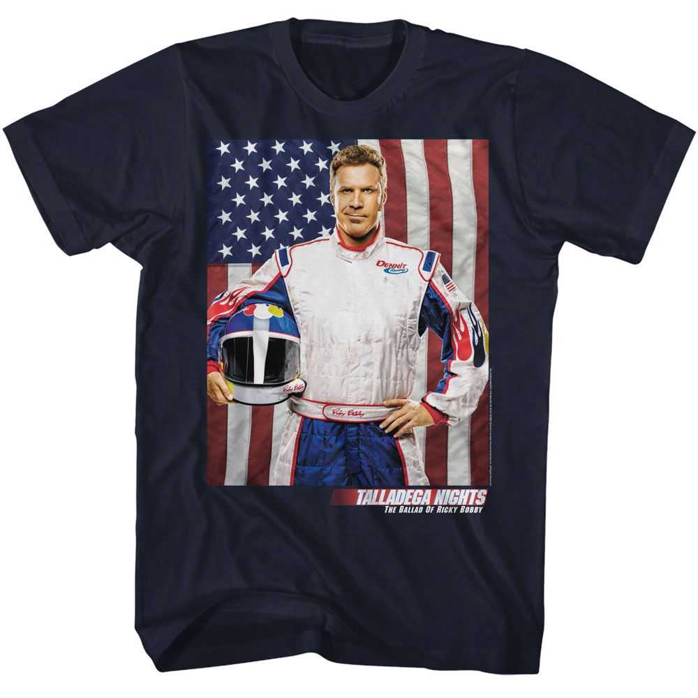 Talladega Nights - TALLADEGA NIGHTS RB AND FLAG Adult Shirt
