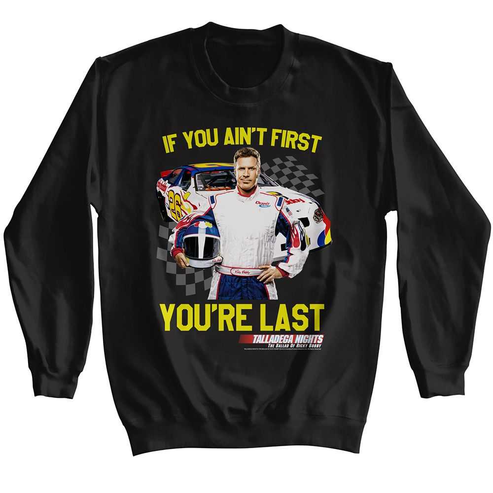 Talladega Nights - TALLADEGA NIGHTS NOT FIRST YOURE LAST CHECKERED Adult Shirt