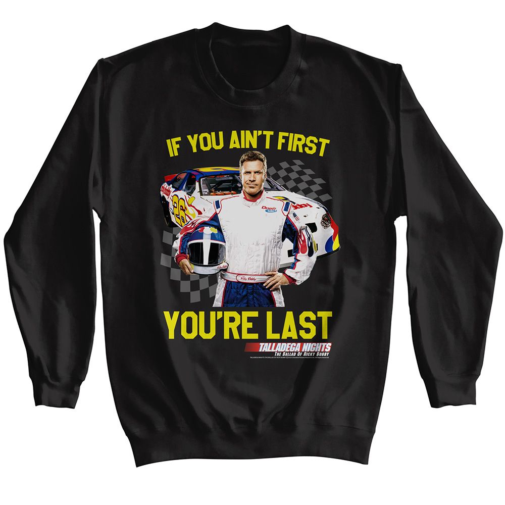 Talladega Nights - TALLADEGA NIGHTS NOT FIRST YOURE LAST CHECKERED Adult Shirt
