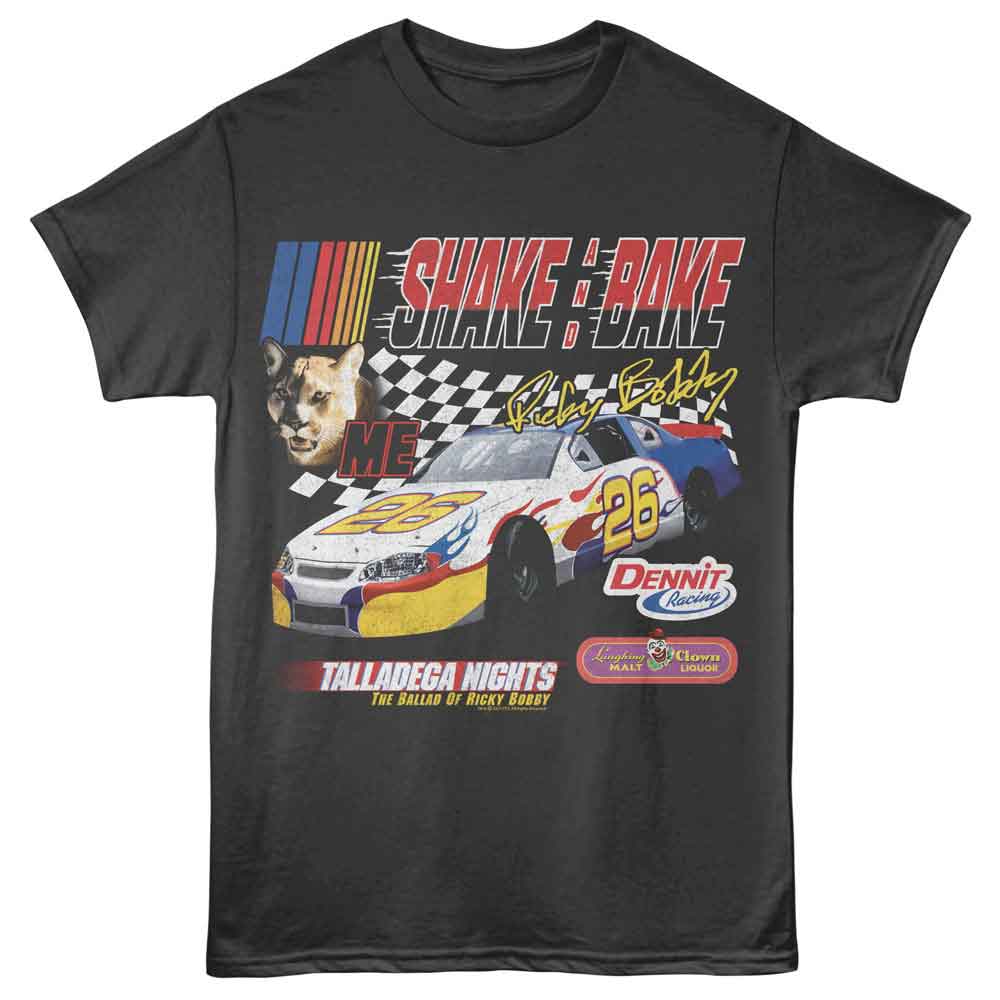 Talladega Nights - TALLADEGA NIGHTS SHAKE BAKE FLAG Adult Shirt