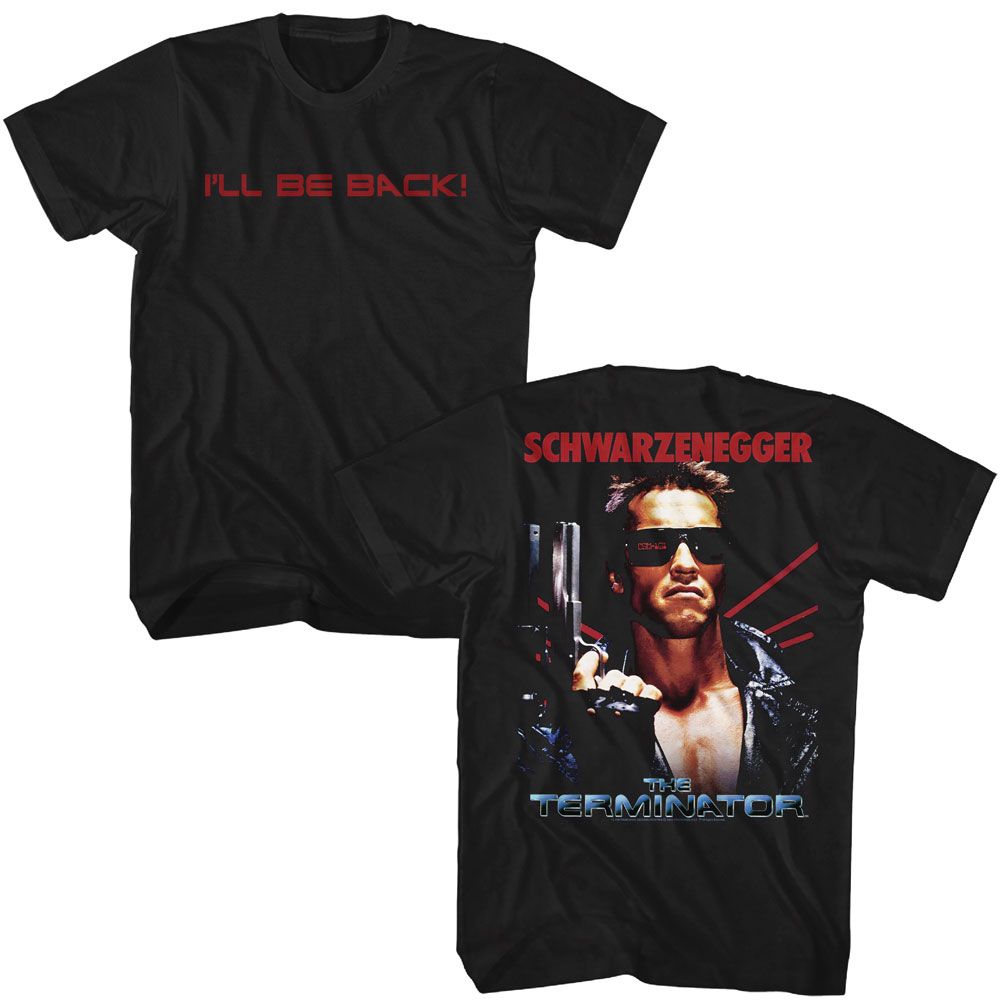 Terminator - TERMINATOR ILL BE BACK FRONT AND BACK Adult Shirt