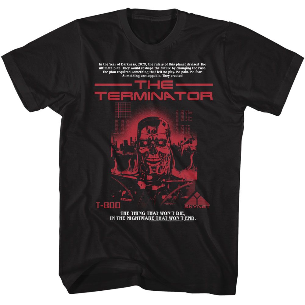Terminator - TERMINATOR RED T 800 Adult Shirt