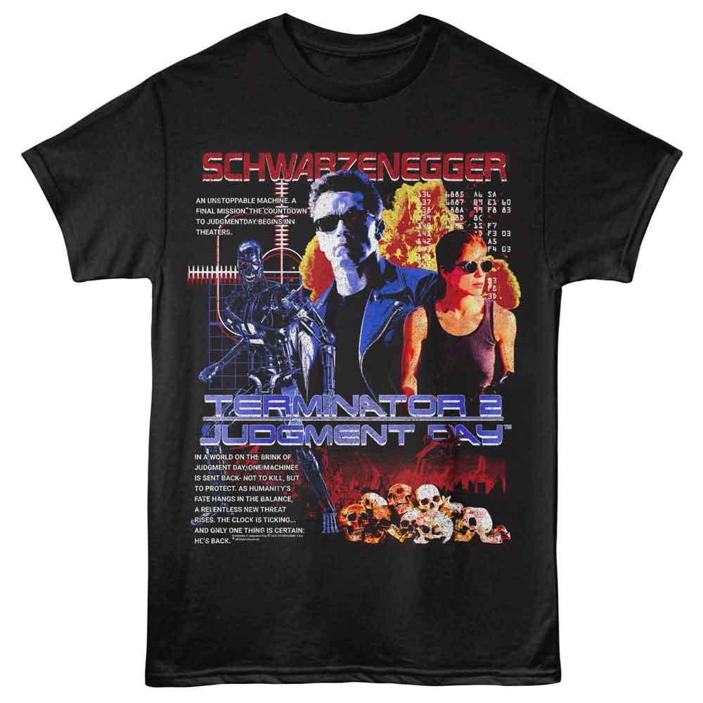 Terminator 2 - T2 JUDGMENT DAY EXPLOSIVE COLLAGE Adult Shirt