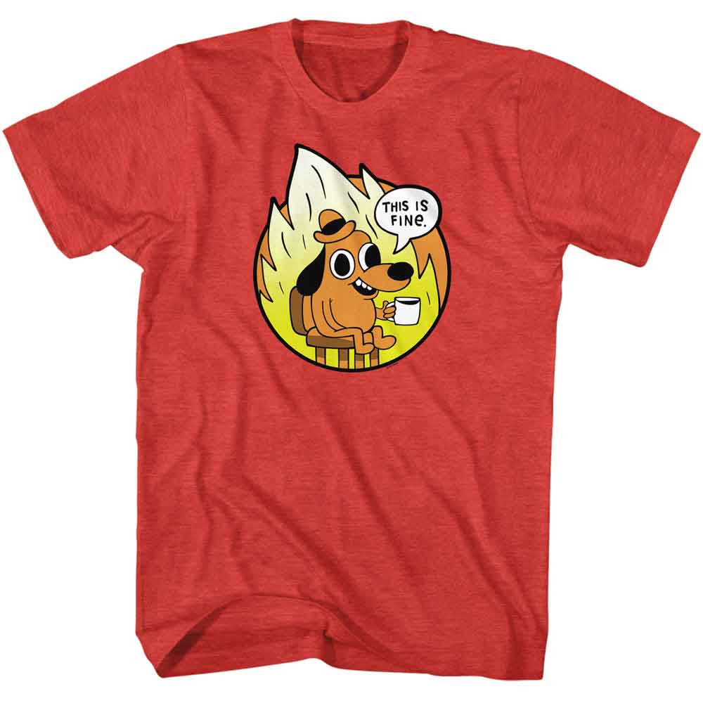 This Is Fine - THIS IS FINE CIRCLE EMBLEM Adult Shirt