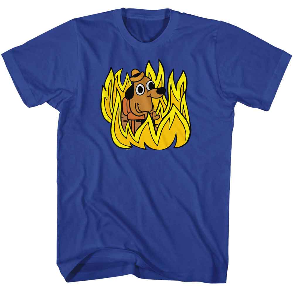 This Is Fine - THIS IS FINE IN FLAMES Adult Shirt