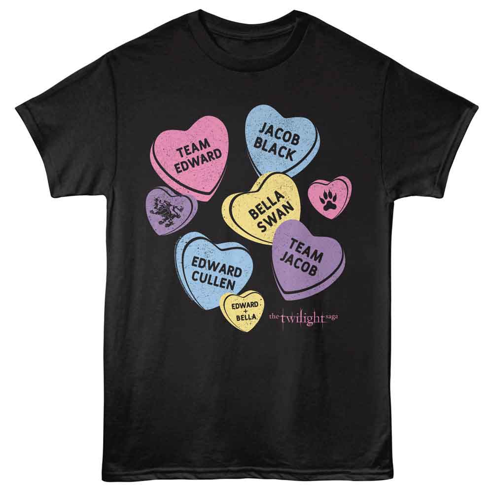 Twilight - TWILIGHT MULTI COLOR CANDY HEARTS Adult Shirt