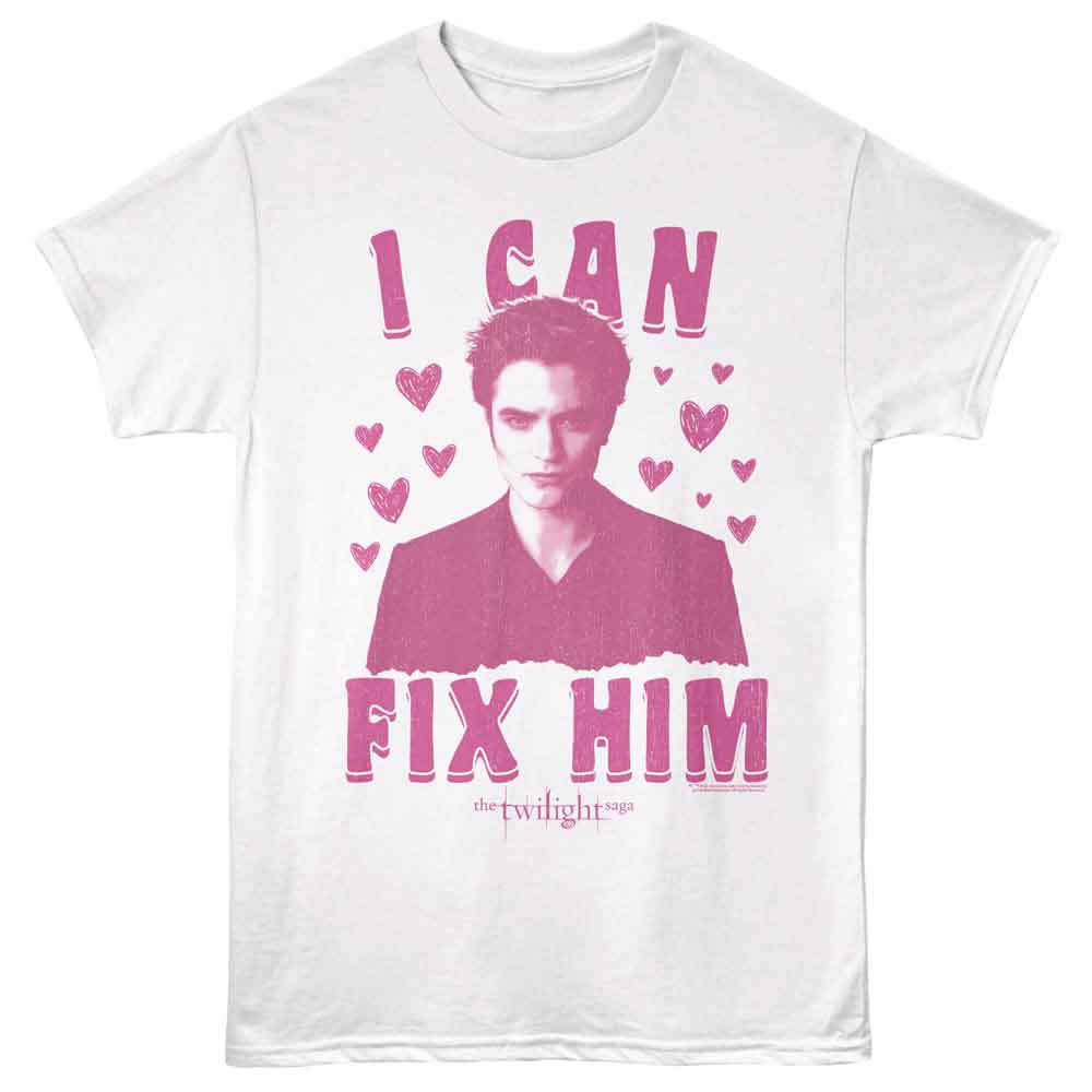 Twilight - TWILIGHT FIX HIM SKETCHY HEARTS Adult Shirt