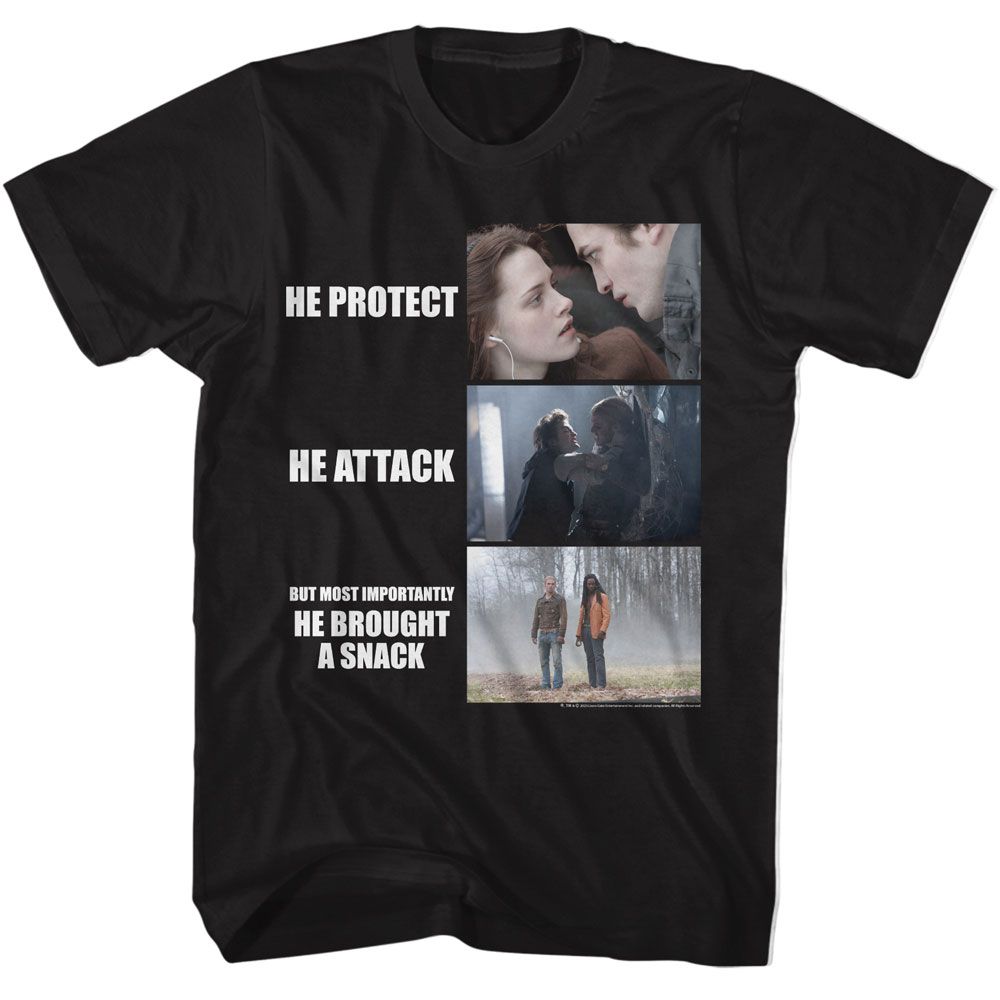 Twilight - TWILIGHT HE PROTECT HE ATTACK Adult Shirt