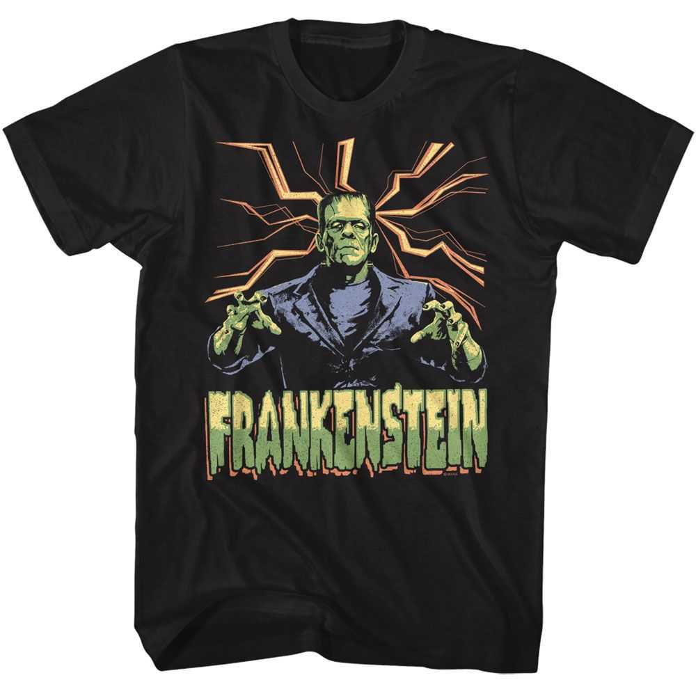 Universal Monsters - UNIVERSAL MONSTERS FRANKENSTEIN LIGHTNING BG Adult Shirt