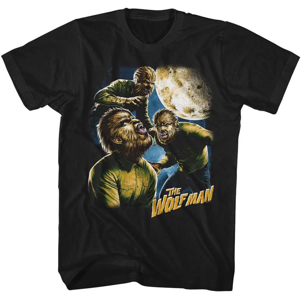 Universal Monsters - UNIVERSAL MONSTERS THREE WOLFMAN MOON Adult Shirt