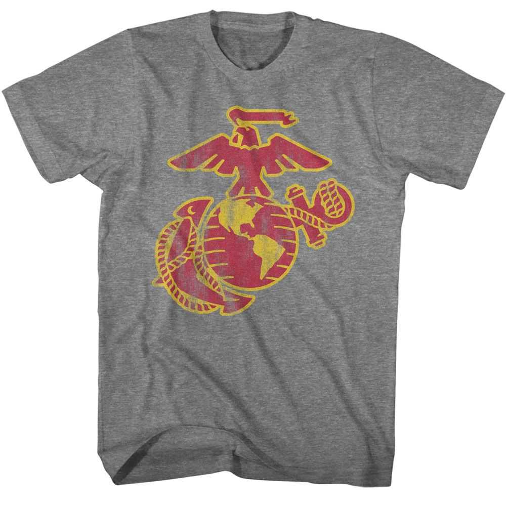 Marines - USMC BRIGHT EAGLE AND GLOBE Adult Shirt