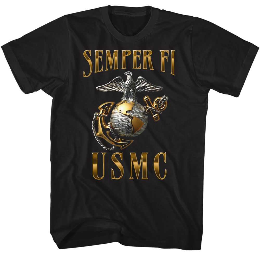 Marines - USMC SEMPER FI METALLIC Adult Shirt