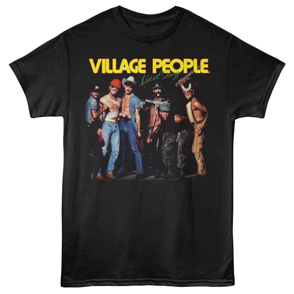Village People - VILLAGE PEOPLE LIVE AND SLEAZY Adult Shirt
