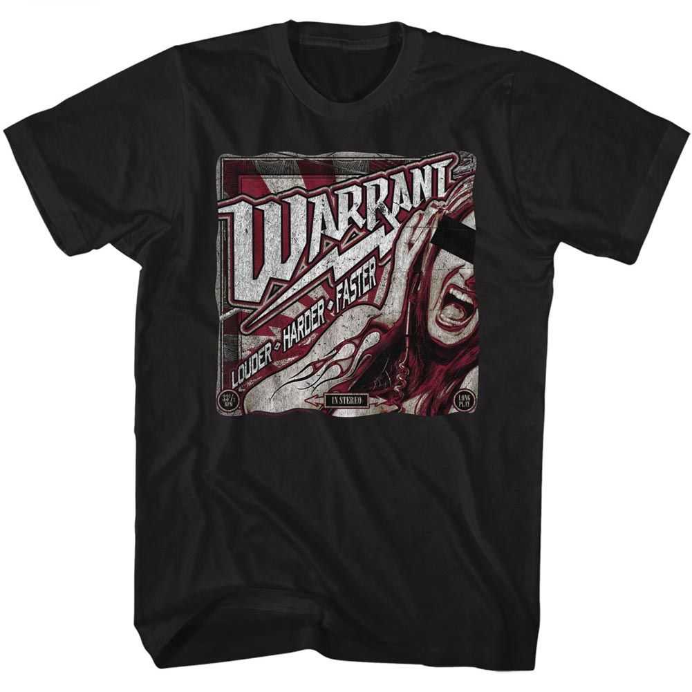 Warrant - LOUDER HARDER FASTER Adult Shirt