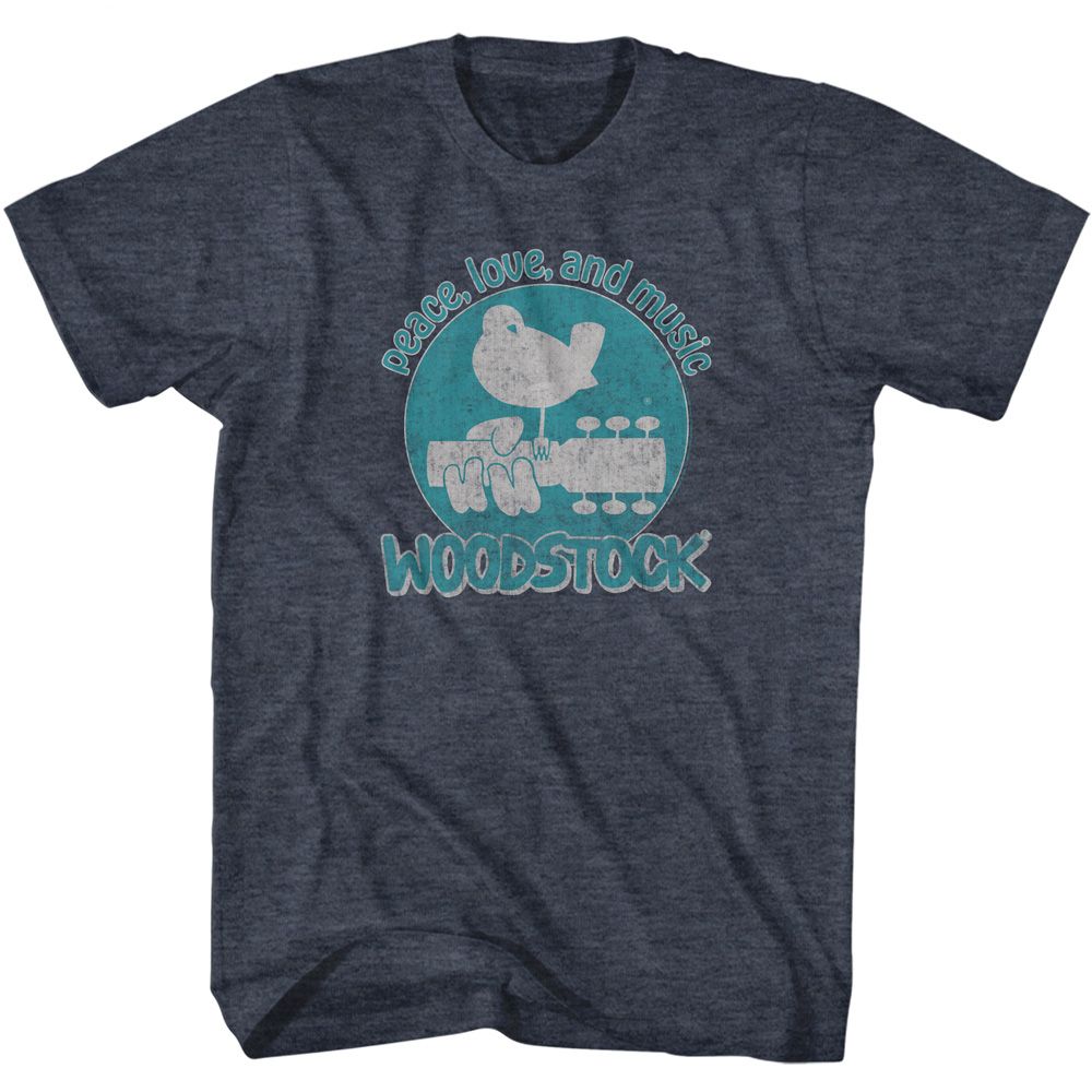 Woodstock - WOODSTOCK PEACE LOVE AND MUSIC Adult Shirt