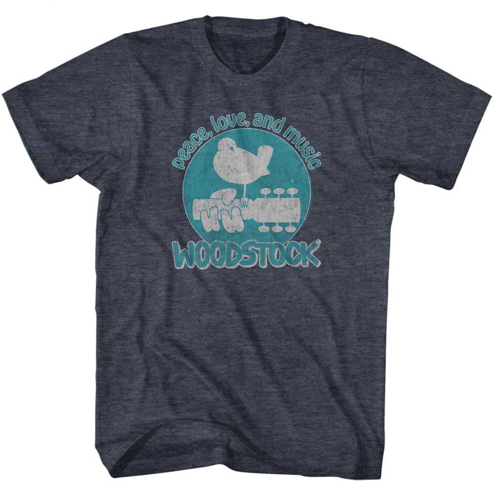 Woodstock - WOODSTOCK PEACE LOVE AND MUSIC Adult Shirt