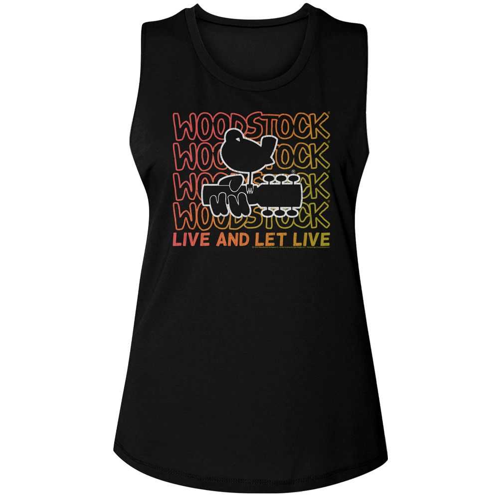 Woodstock - WOODSTOCK LIVE AND LET LIVE GRADIENT Adult Shirt