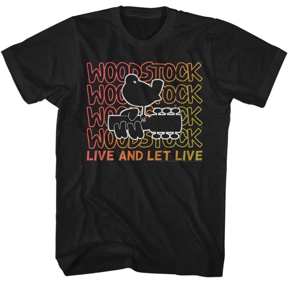 Woodstock - WOODSTOCK LIVE AND LET LIVE GRADIENT Adult Shirt