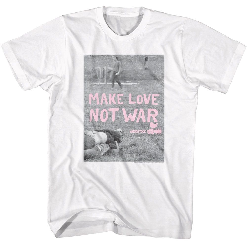 Woodstock - WOODSTOCK MAKE LOVE NOT WAR POSTER Adult Shirt