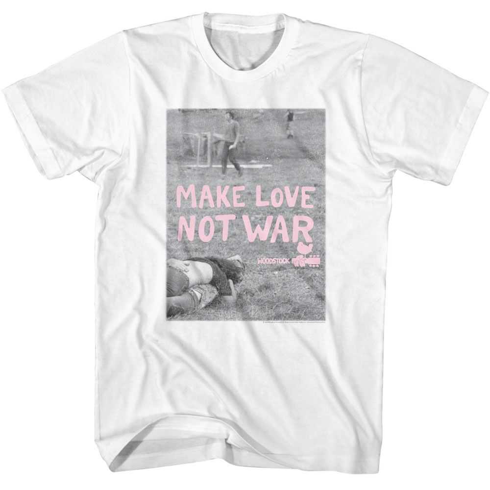 Woodstock - WOODSTOCK MAKE LOVE NOT WAR POSTER Adult Shirt