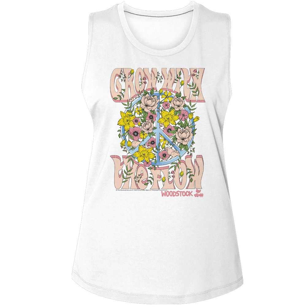 Woodstock - WOODSTOCK GROW WITH THE FLOW Adult Shirt