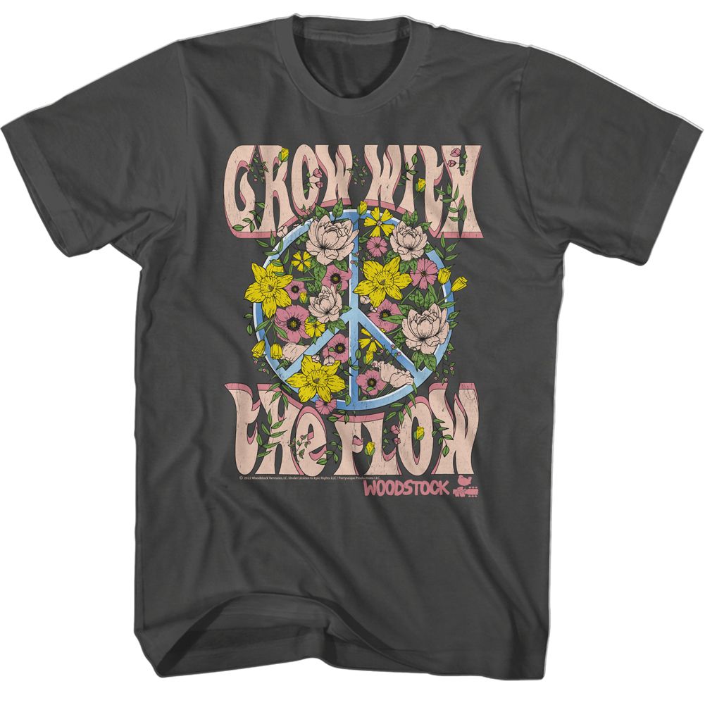 Woodstock - WOODSTOCK GROW WITH THE FLOW Adult Shirt