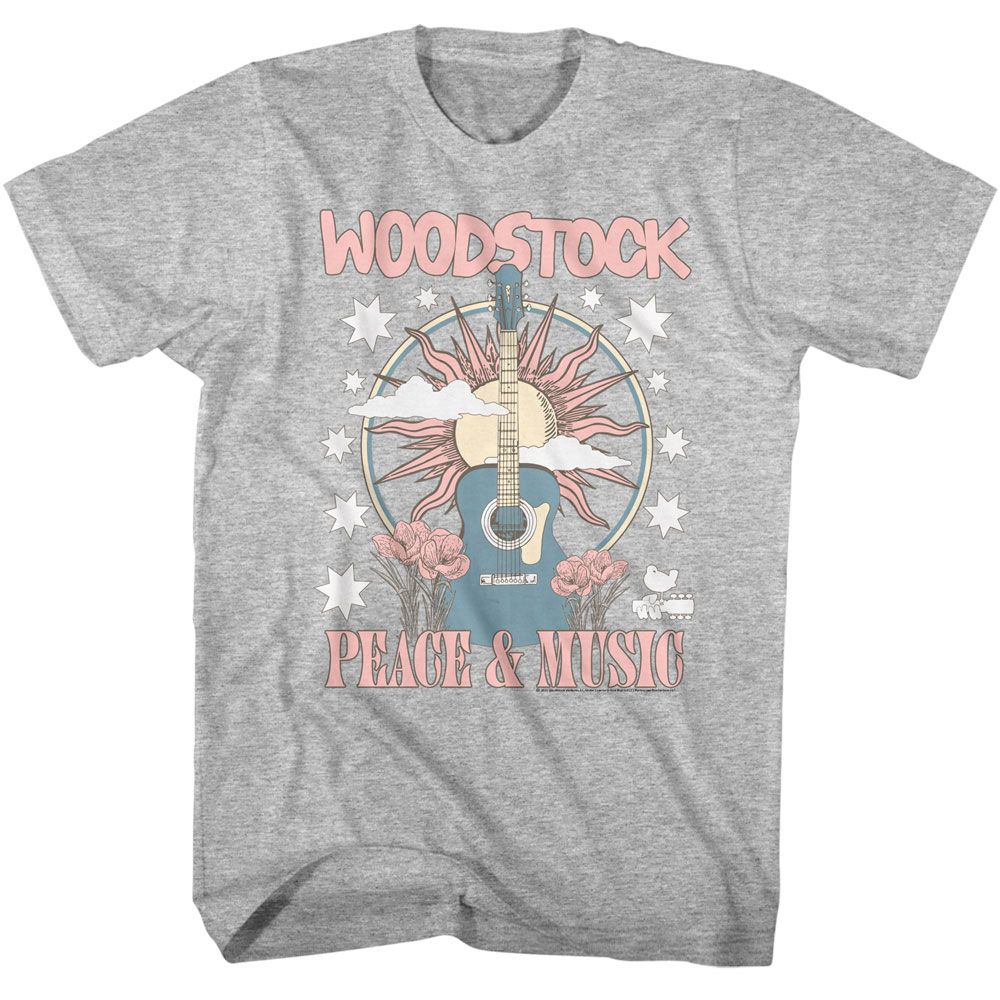 Woodstock - WOODSTOCK GUITAR AND SUN Adult Shirt