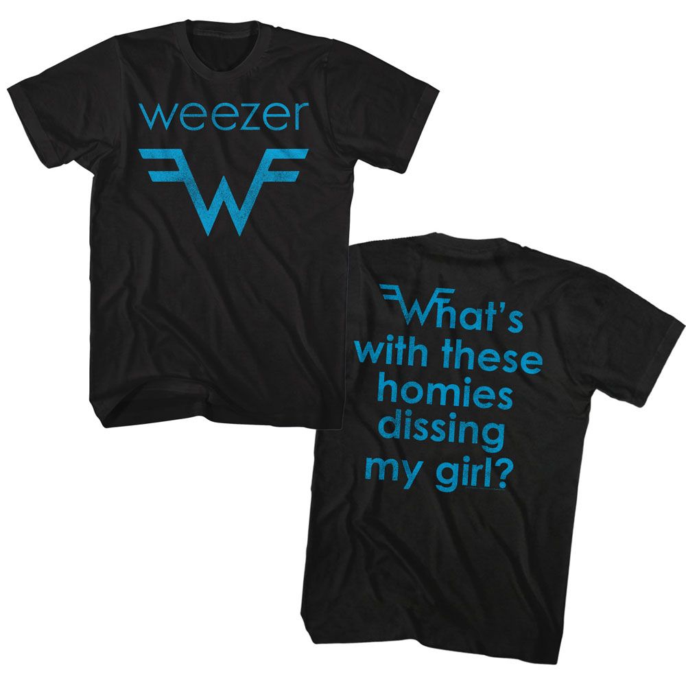 Weezer - BLU LOGO AND LYRICS Adult Shirt