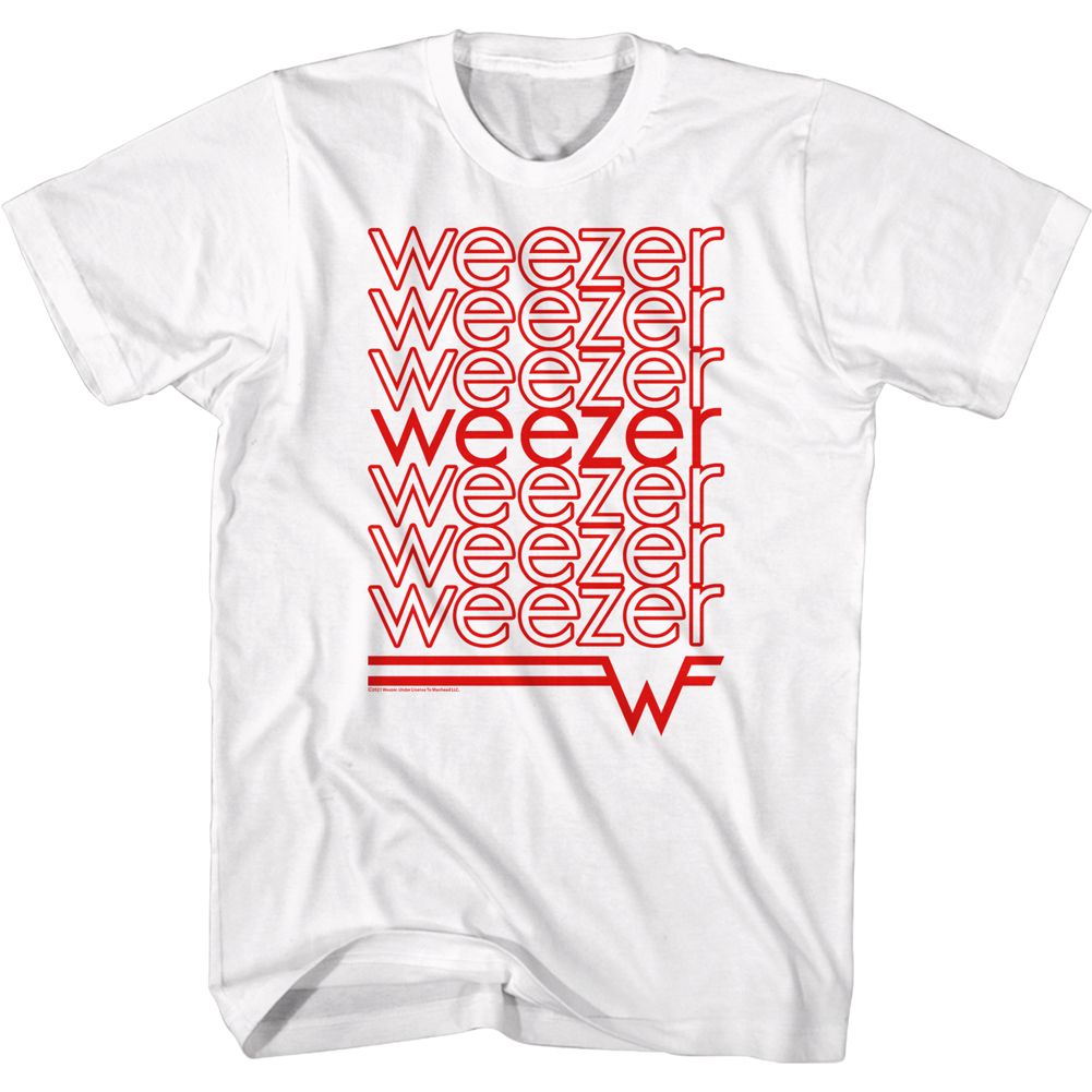 Weezer - WEEZER REPEATING LOGO Adult Shirt
