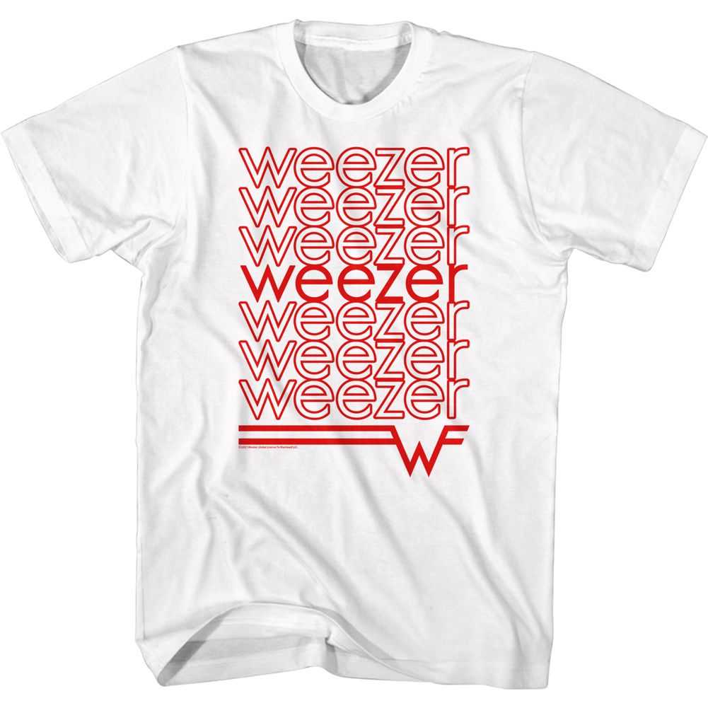 Weezer - WEEZER REPEATING LOGO Adult Shirt