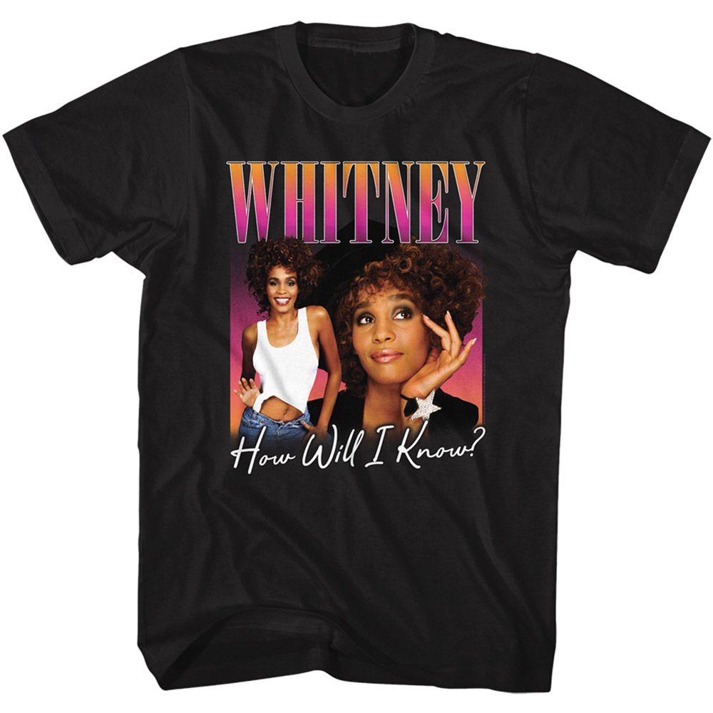 Whitney Houston - WHITNEY GRADIENT HOW WILL I Adult Shirt