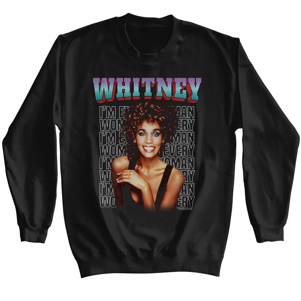 Whitney Houston - WHITNEY EVERY WOMAN STACKED Adult Shirt