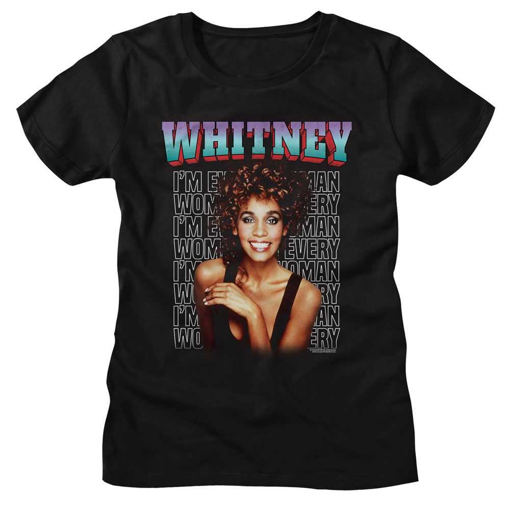 Whitney Houston - WHITNEY HOUSTON EVERY WOMAN STACKED Adult Shirt