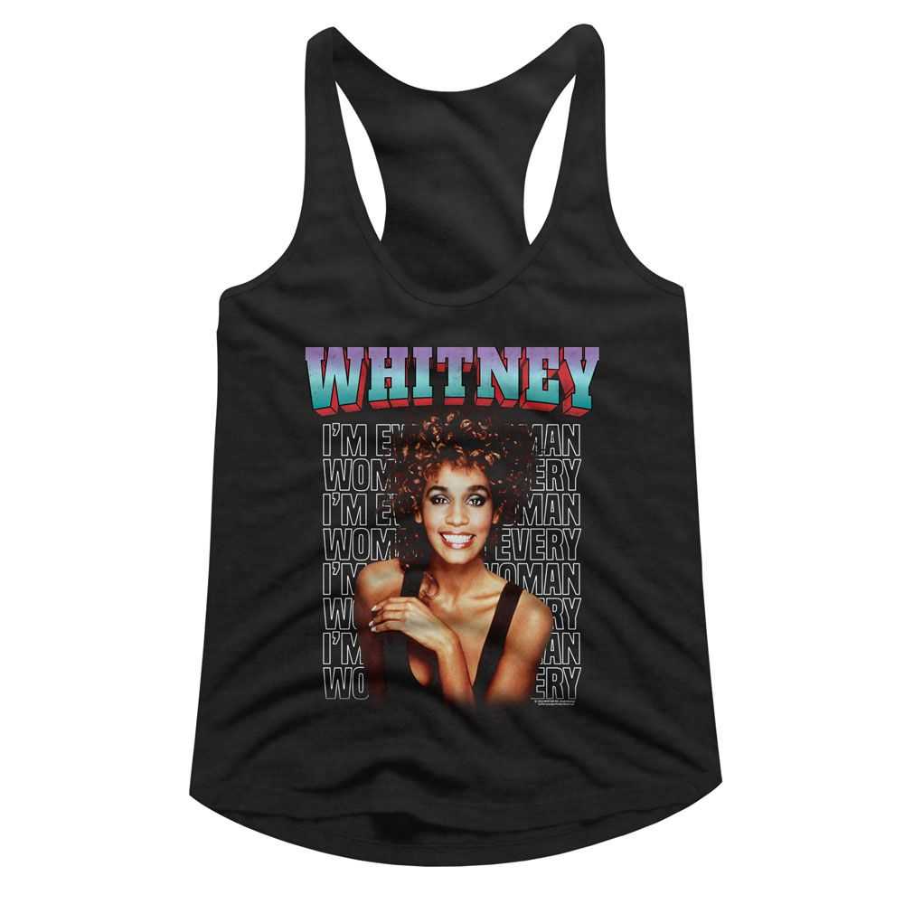 Whitney Houston - WHITNEY EVERY WOMAN STACKED Adult Shirt