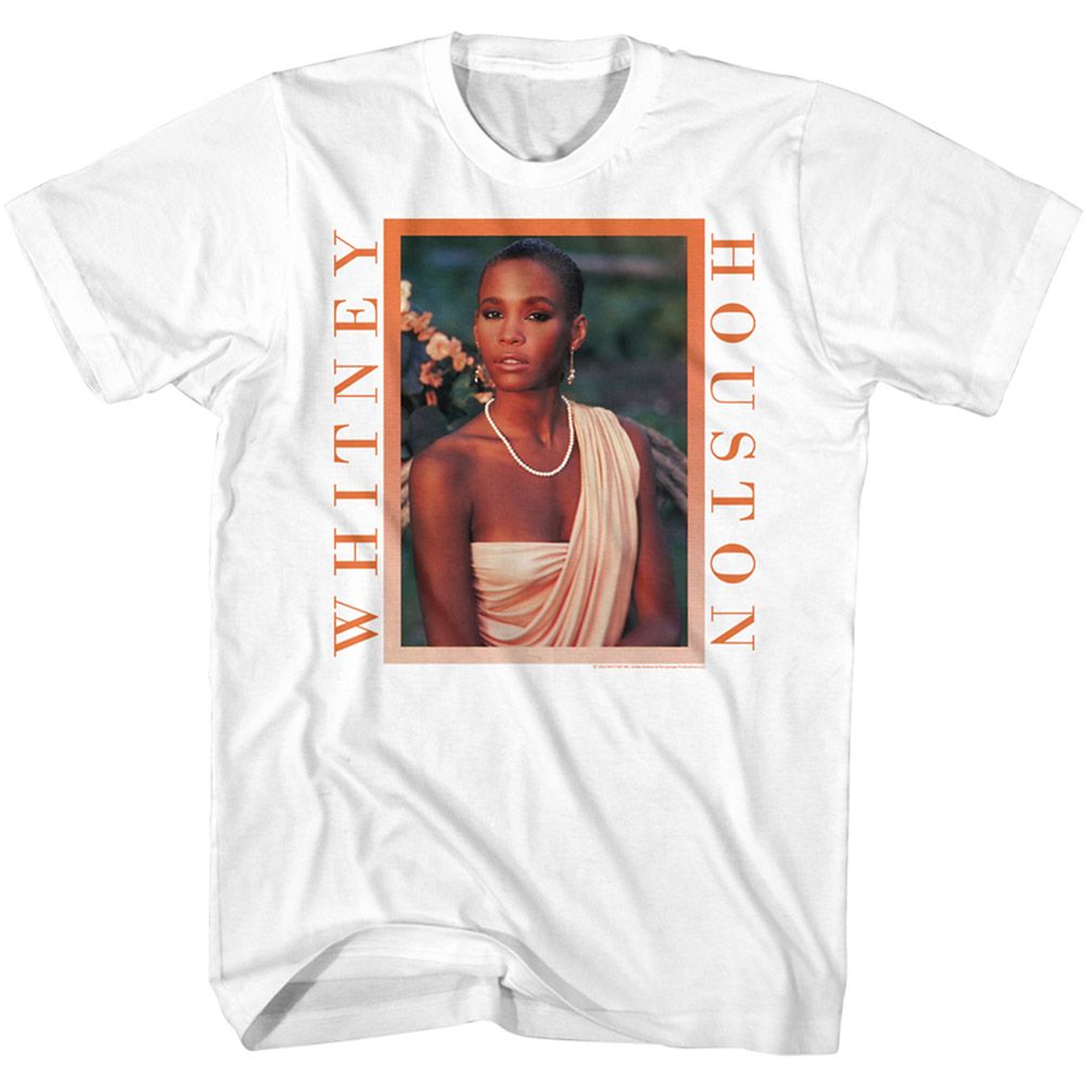 Whitney Houston - WHITNEY PEACHY BORDER Adult Shirt