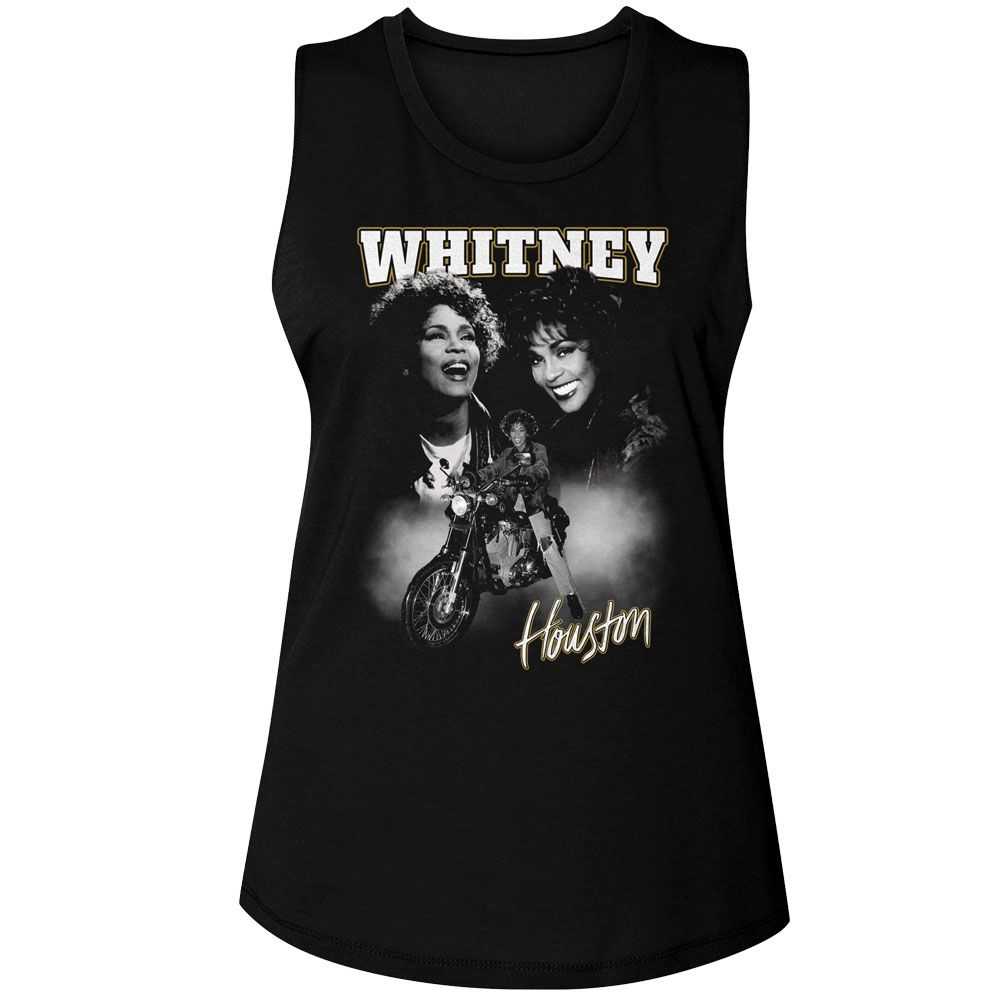 Whitney Houston - WHITNEY HOUSTON MOTORCYCLE COLLAGE Adult Shirt
