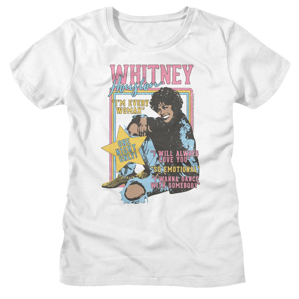 Whitney Houston - WHITNEY HOUSTON ONE NIGHT ONLY Adult Shirt