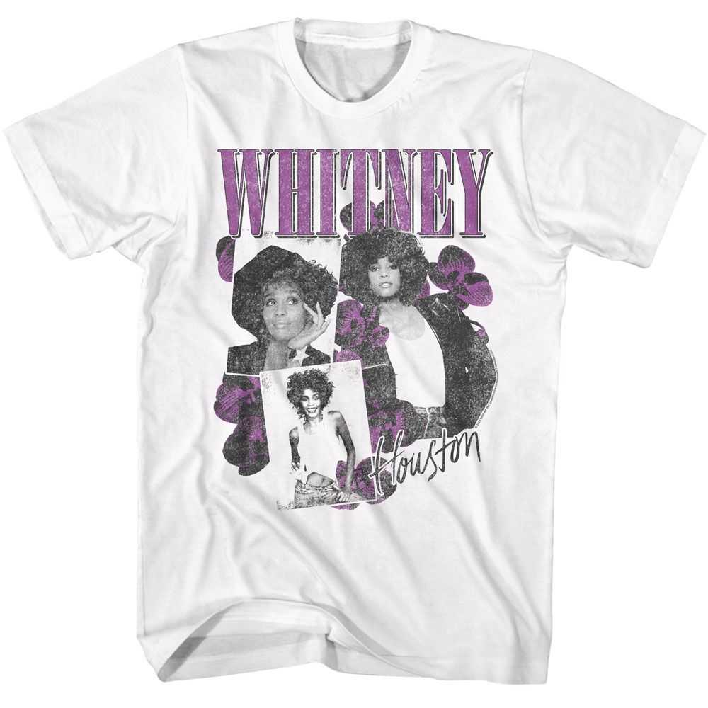 Whitney Houston - WHITNEY HOUSTON ORCHID COLLAGE Adult Shirt