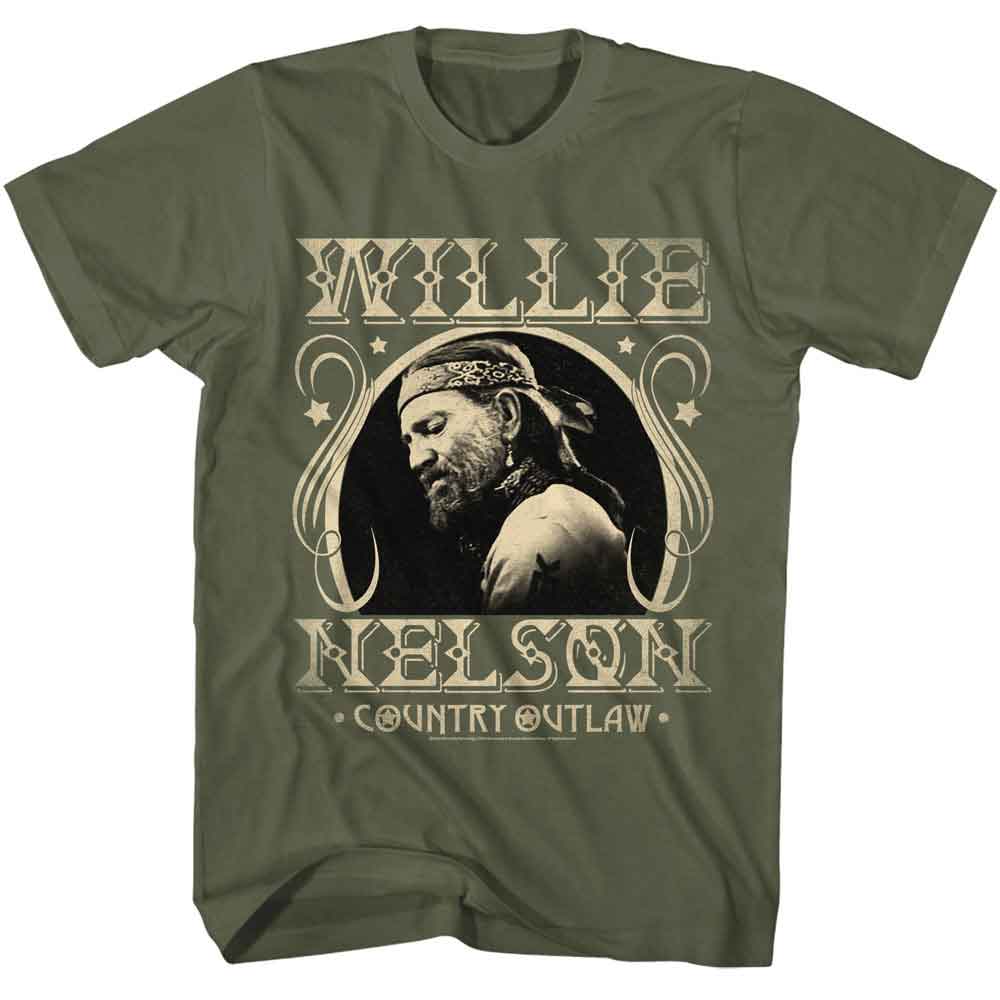 Willie Nelson - WILLIE NELSON COUNTRY OUTLAW Adult Shirt