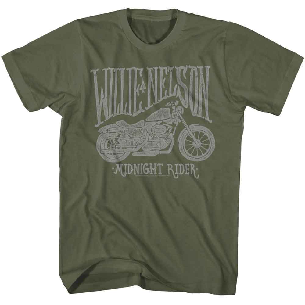 Willie Nelson - WILLIE NELSON MIDNIGHT RIDER Adult Shirt