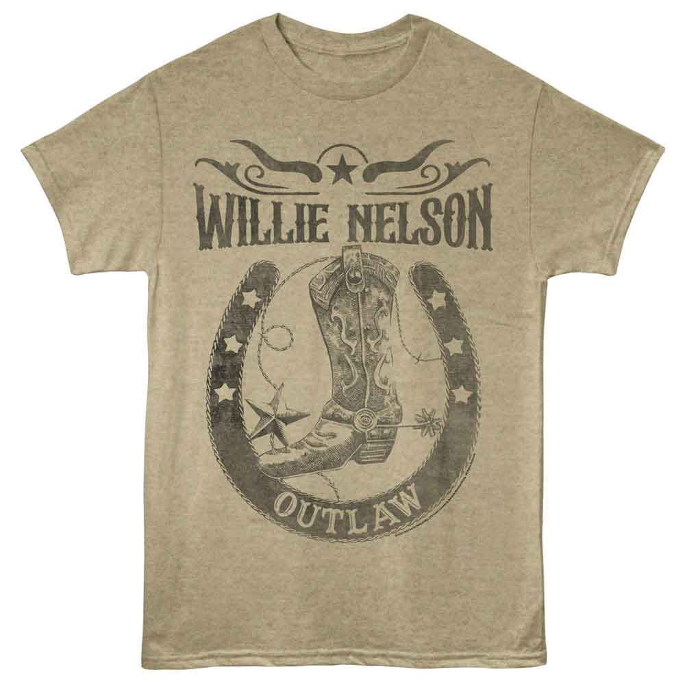 Willie Nelson - WILLIE NELSON OUTLAW HORSESHOE Adult Shirt