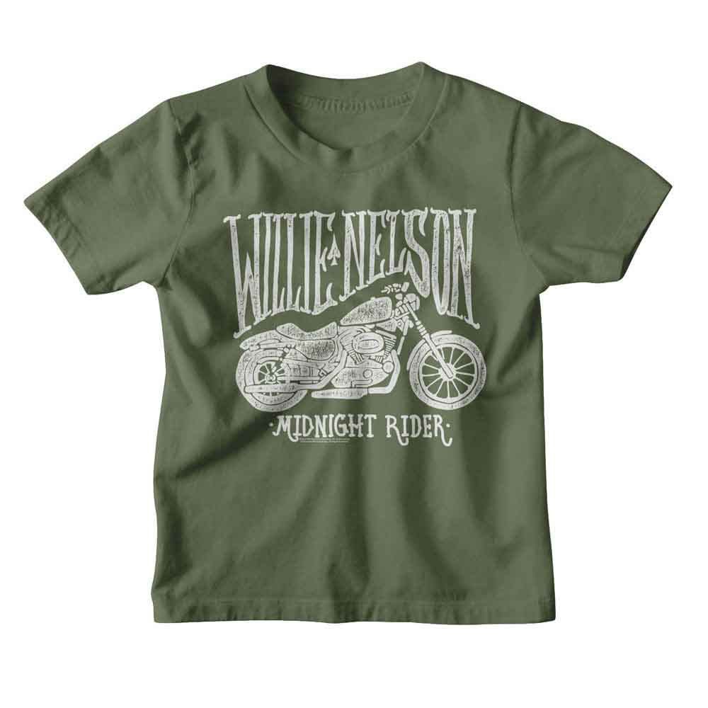 Willie Nelson - WILLIE NELSON MOTORCYCLE MIDNIGHT RIDER Youth Shirt