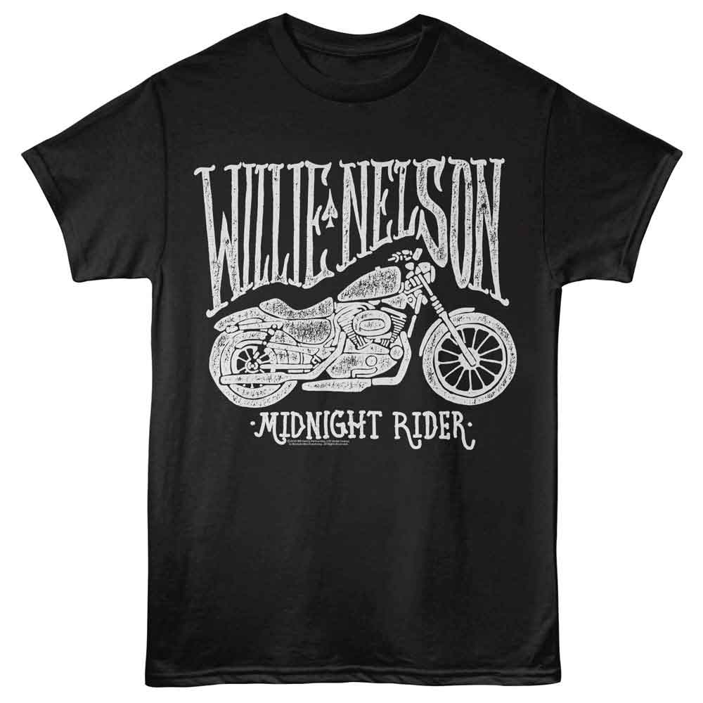 Willie Nelson - WILLIE NELSON MOTORCYCLE MIDNIGHT RIDER Adult Shirt