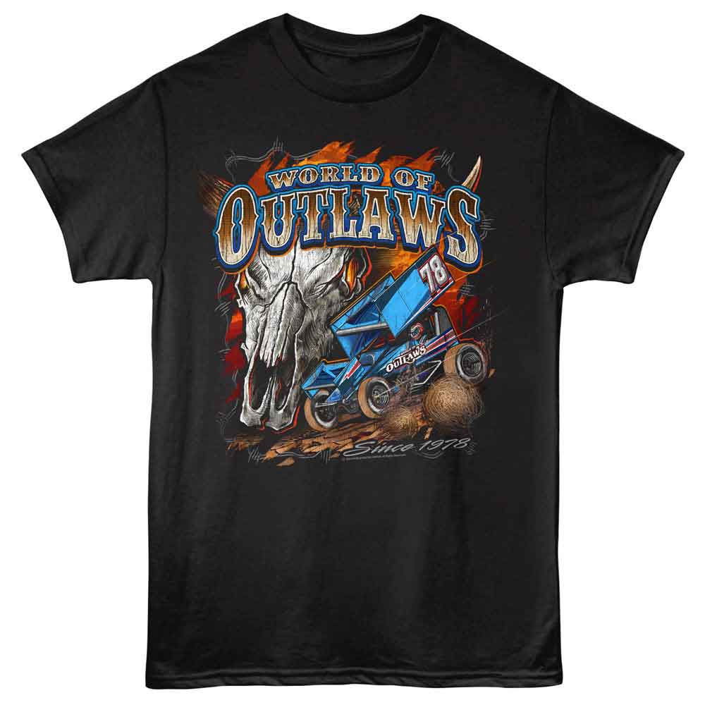 World of Outlaws - WORLD OF OUTLAWS SKULL 1978 Adult Shirt