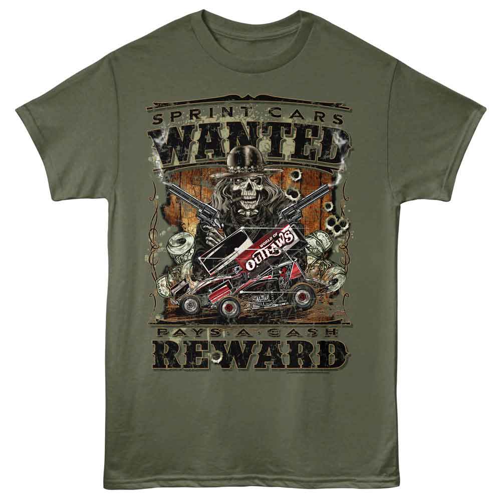 World of Outlaws - WORLD OF OUTLAWS WANTED Adult Shirt