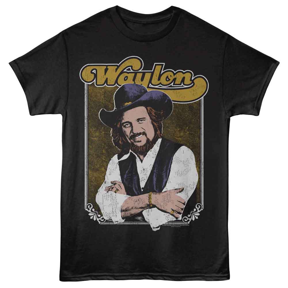Waylon Jennings - WAYLON JENNINGS CROSSED ARMS PHOTO Adult Shirt