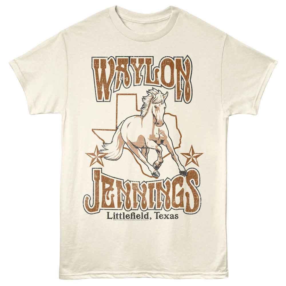 Waylon Jennings - WAYLON JENNINGS HORSE TEXAS Adult Shirt