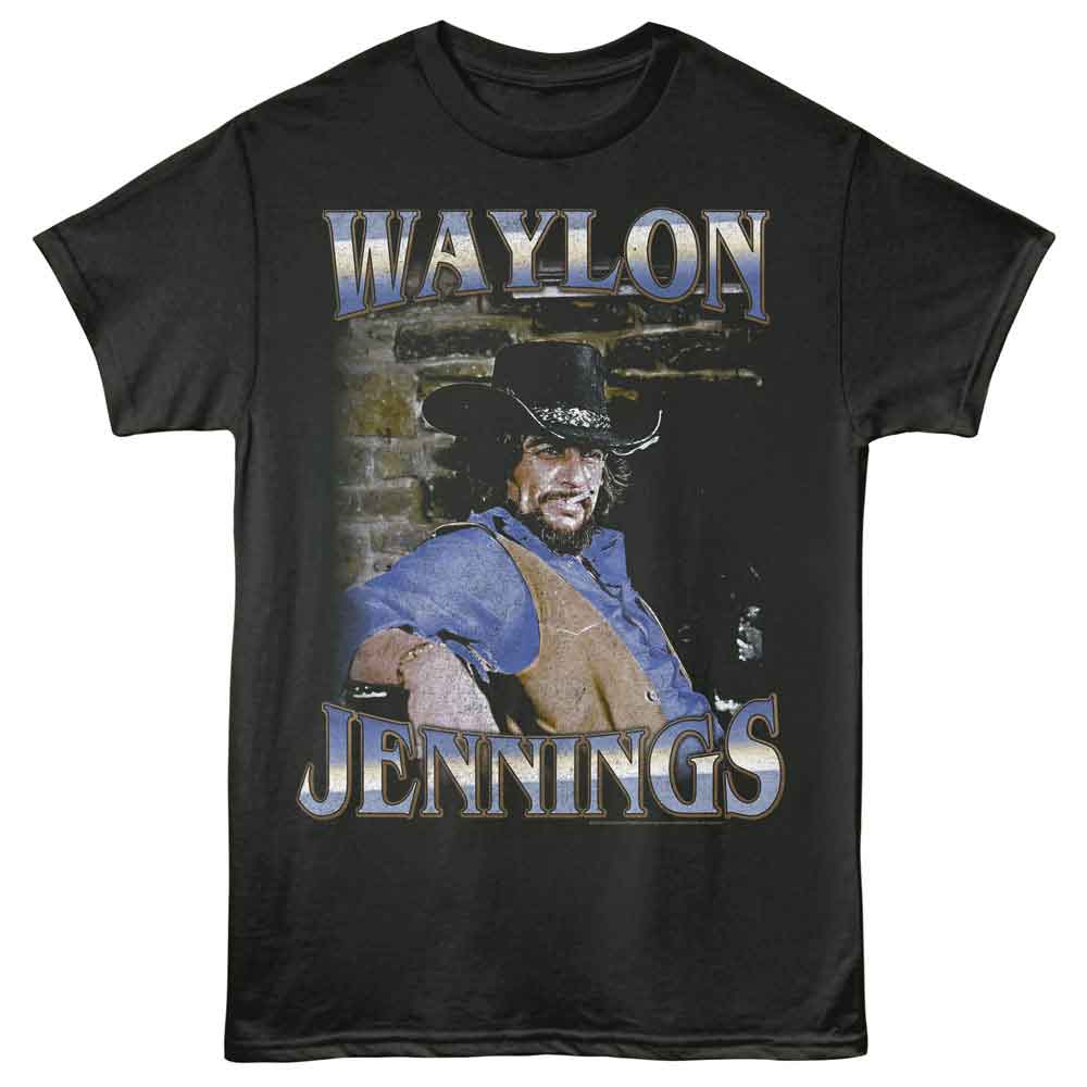 Waylon Jennings - WAYLON JENNINGS FADED BRICK Adult Shirt