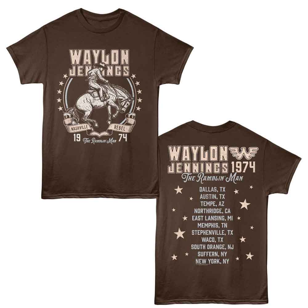 Waylon Jennings - WAYLON JENNINGS NASHVILLE REBEL COWBOY Adult Shirt